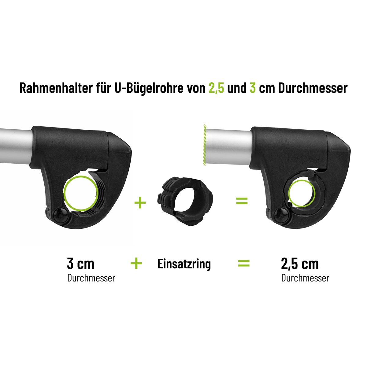 EUFAB Rahmenhalter Verstellbarer Strap-Halter 40 cm fuer 3. Fahrrad 11248