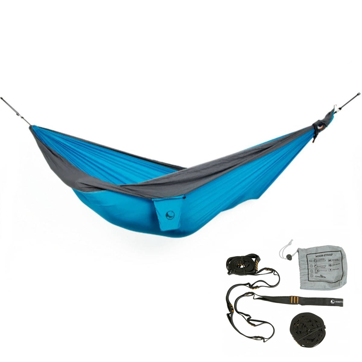 TICKET TO THE MOON Original Hammock Hängematte Aqua / Dark grey inkl. Moon Straps TICKET TO THE MOON Original Hammock Haengematte Aqua - Dark grey inkl. Moon Straps - TMO1503 TMSTRAP