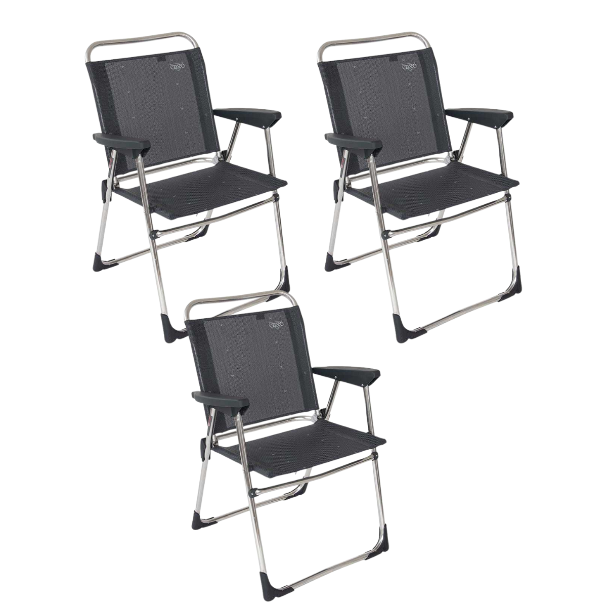 CRESPO Campingstuhl Classic AL-219 anthrazit 3er-Set - 1148097