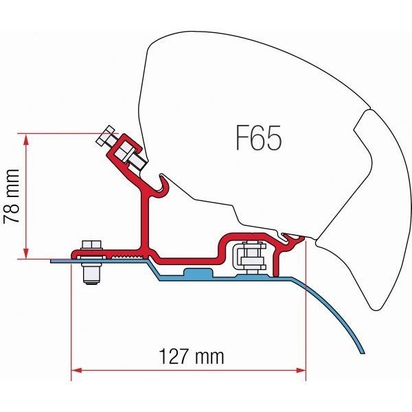 Markise FIAMMA F80 S 370 Royal grey Gehaeuse deep black inkl. Adapter Fiat Ducato Citroen Jumper H3 L3