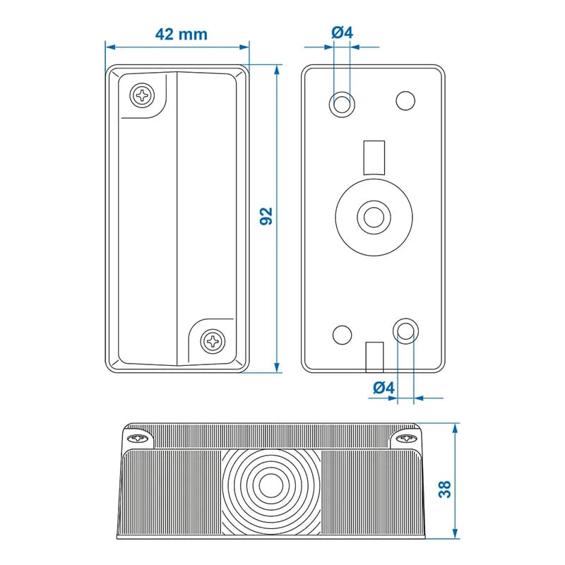 ProPlus Umrissleuchte Begrenzungsleuchte 92 x 42 mm Rot-Weiss - 343712S