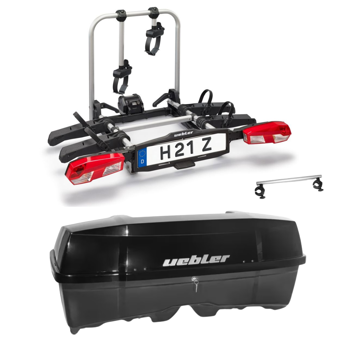 Set UEBLER H21 Z Fahrradtraeger 18170 2 Raeder mit 90 Grad Abklappung inkl. Heckbox - 18170 25080