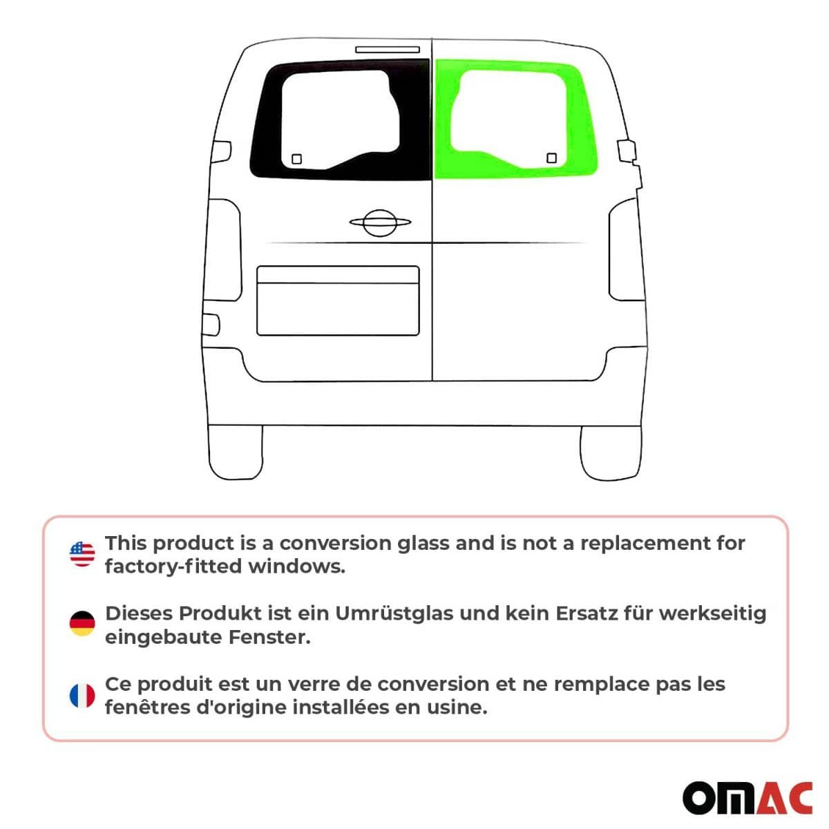OMAC Heckscheibe Heckfenster Citroen Jumpy L1/L2/L3 ab Bj. 2017 Flügeltür Rechts OMAC Heckscheibe Heckfenster Citroen Jumpy L1-L2-L3 ab Bj. 2017 Fluegeltuer Rechts - 5726405-1BDFR