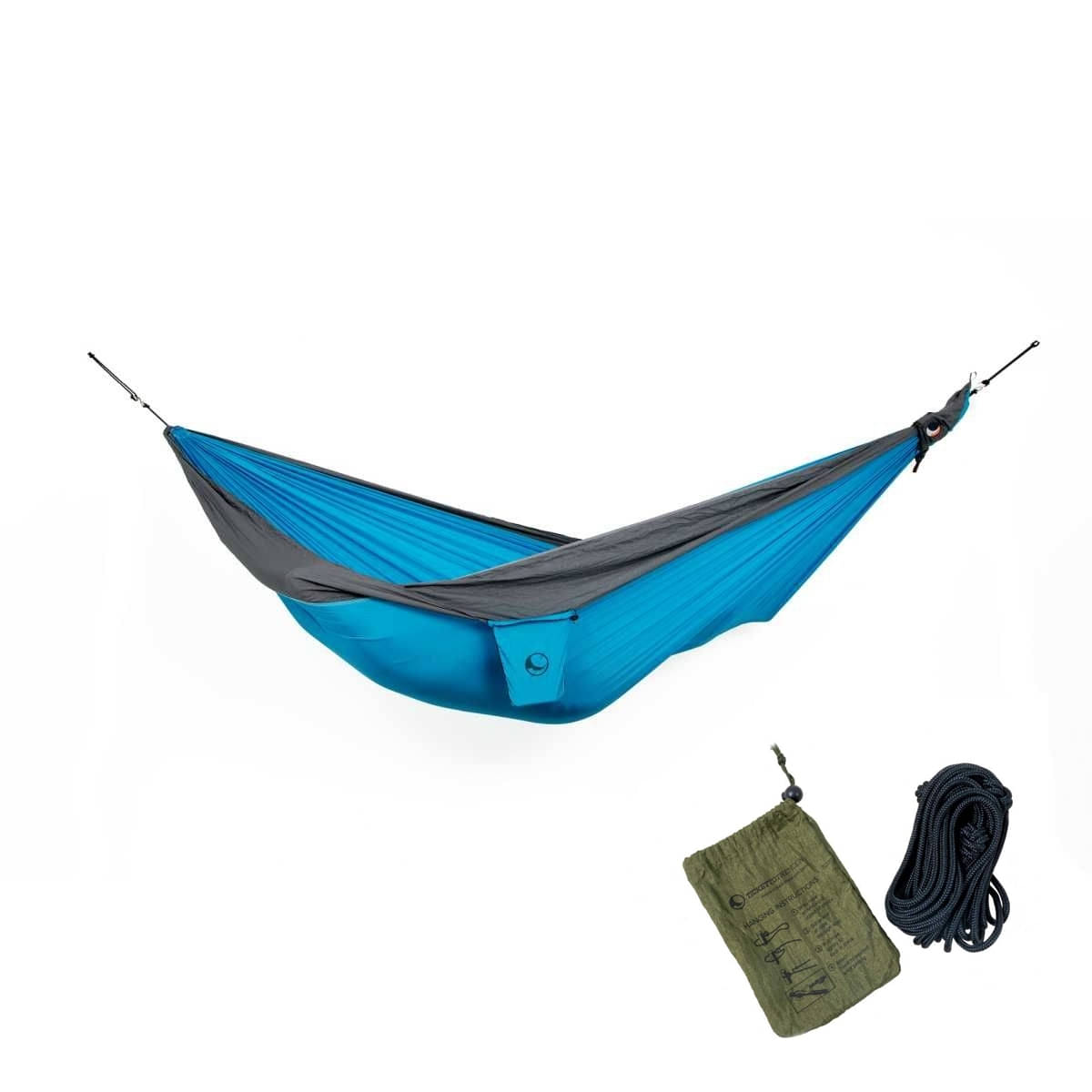 TICKET TO THE MOON King Size Hammock Haengematte Aqua - Dark Grey inkl. Nautical Ropes - TMK1503 TMROPE