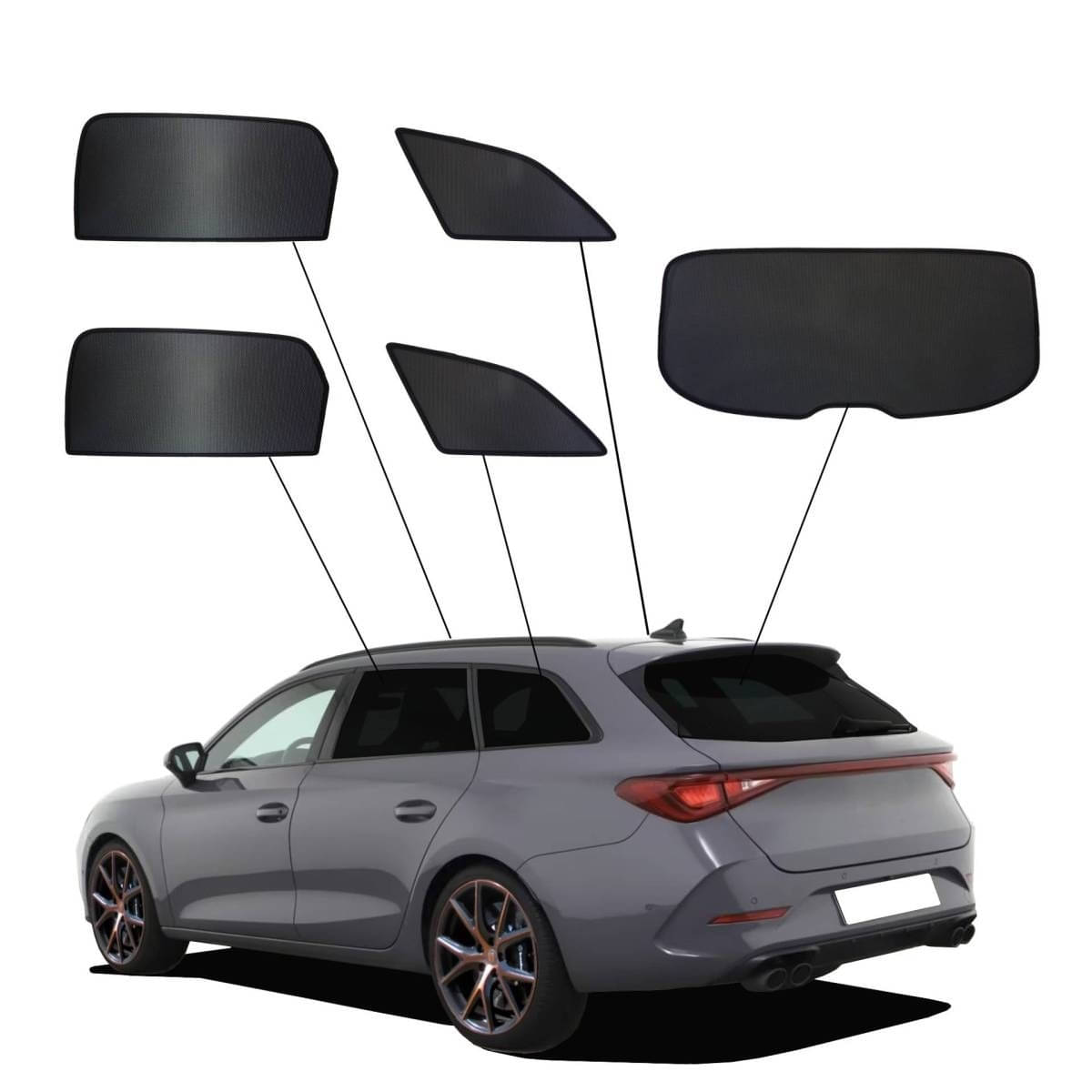 WINDESA SunClip Sonnenschutz - Sichtschutz Seat Leon Sportstourer ab Bj. 2020 Set ABC - sun-10411abc