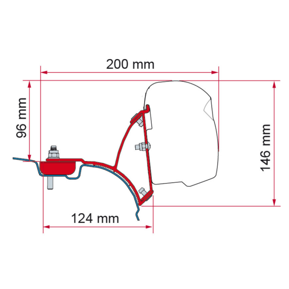 FIAMMA Adapter Kit Deep black VW T5 T6 ohne C-Schiene fuer Markise F43 98655A647 - 98655A647