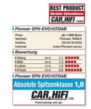 PIONEER 10 Zoll Moniceiver SPH-EVO107DAB-CT6-1 fuer VW T6-1 ab Bj- 2019 inkl- Reisemobil Navi-App - SPH-EVO107DAB-CT6.1