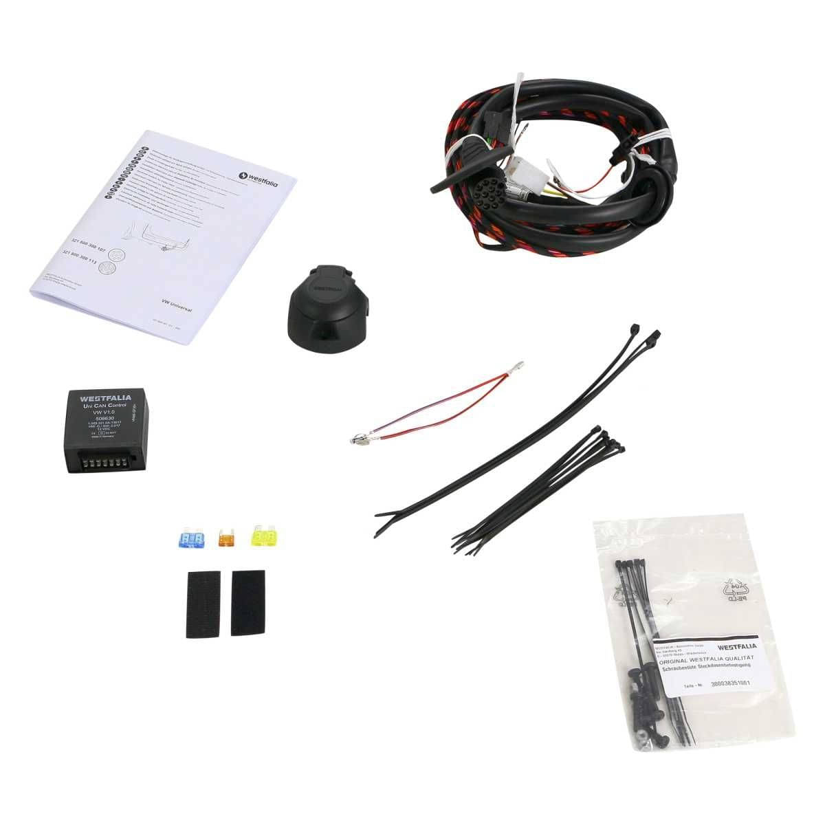 Westfalia Abnehmbare Anhaengerkupplung fuer VW Sharan- Seat Alhambra -ab BJ 09-2010- - im Set mit 13-pol. fahrzeugspezifischem Elektrosatz - 321700900113