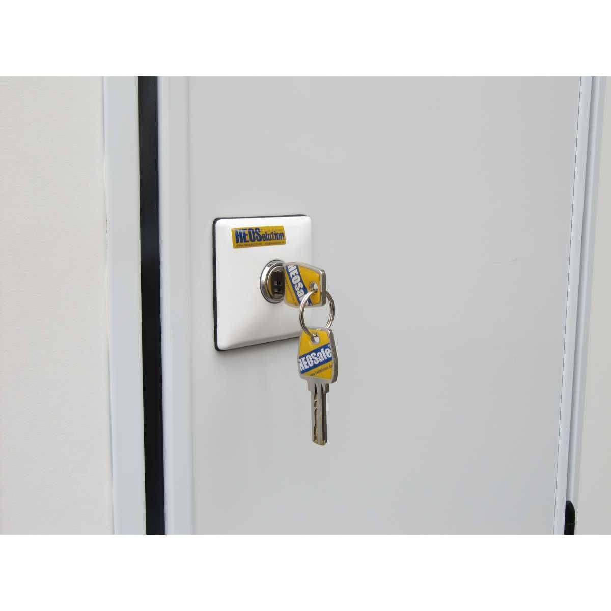 HEOSolution HEOSafe Zusatzschloss Weiss 3er-Set Gleichschliessend - 1958-3W