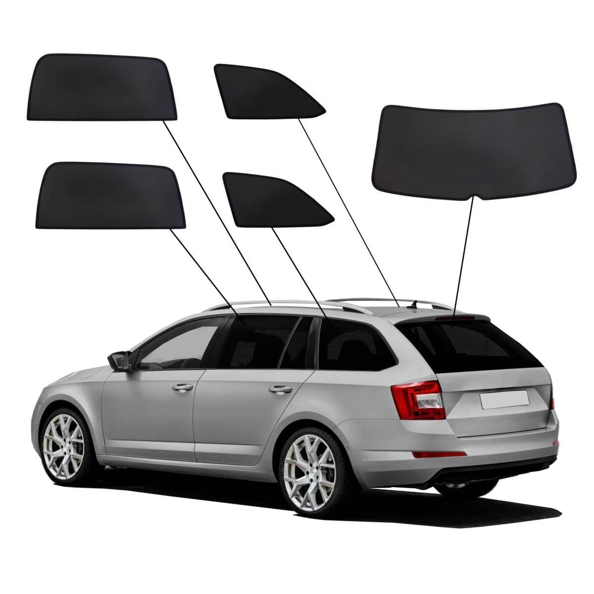 WINDESA SunClip Sonnenschutz - Sichtschutz Skoda Octavia Bj. 2013-2020 Set ABC - sun-10398abc