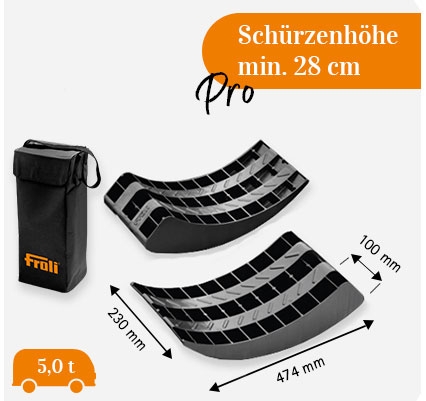 FROLI Rundkeil Pro Auffahrkeil 2er-Set mit Tasche schwarz - 75169