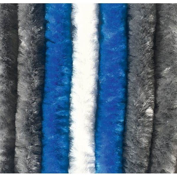 Tuervorhang ARISOL Chenille Flauschvorhang 100x200 cm grau-blau-weiss