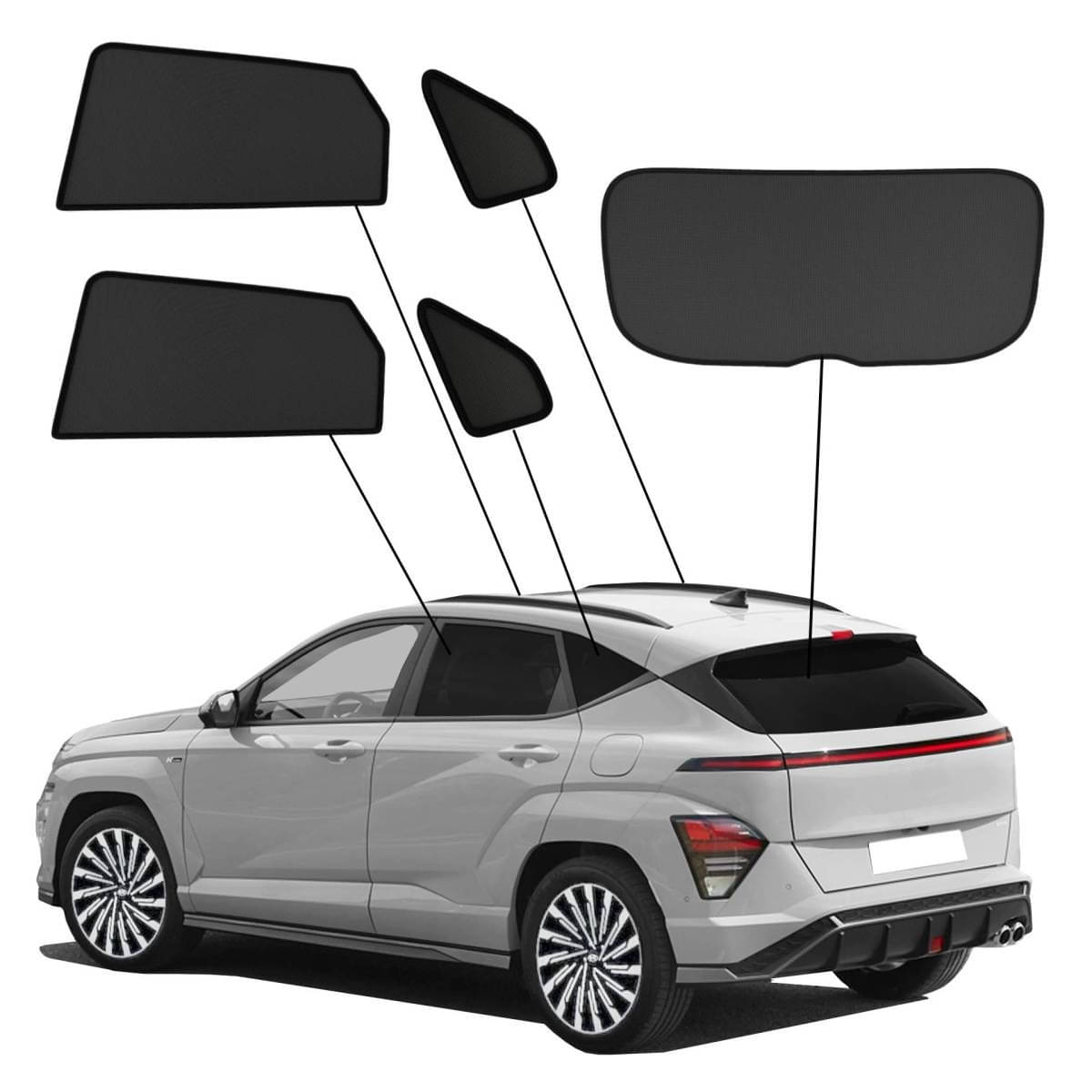 WINDESA SunClip Sonnenschutz - Sichtschutz Hyundai Kona 2 ab Bj. 2023 Set ABC - sun-10454abc