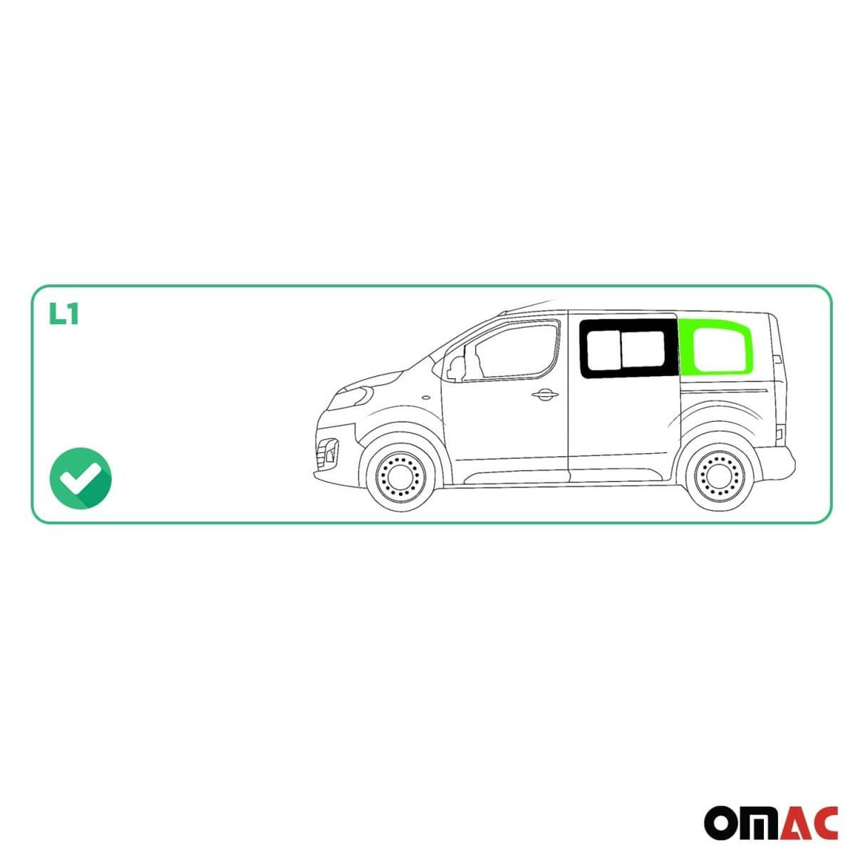 OMAC Seitenfenster Seitenscheibe Peugeot Expert-Traveller L1 ab Bj. 2017 Hinten Links Schiebetuer - A050917