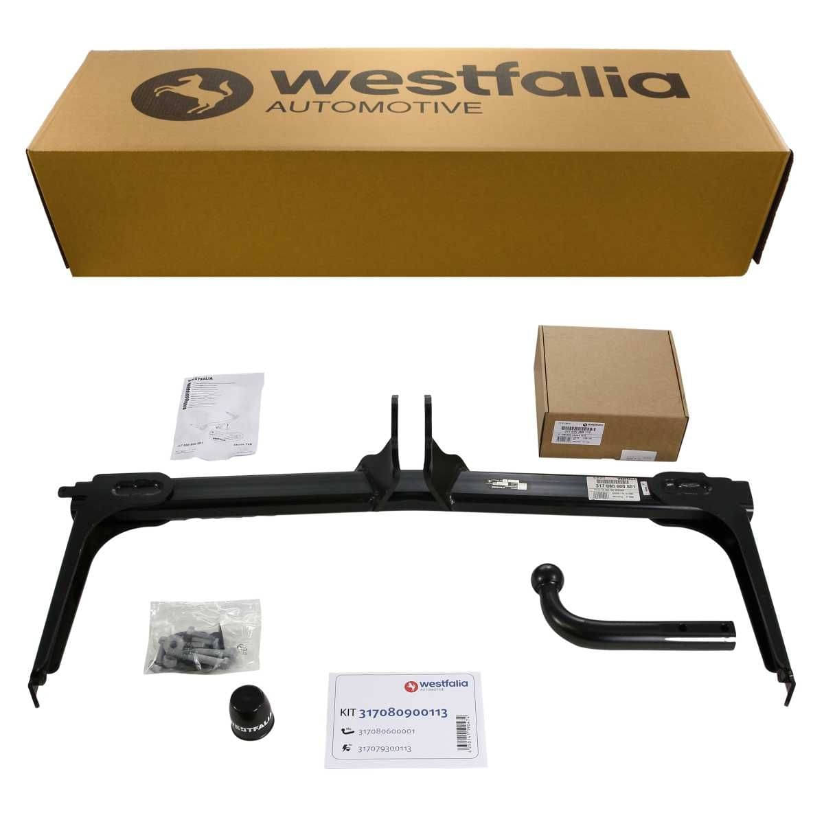 Westfalia Starre Anhaengerkupplung fuer Skoda Yeti -BJ 08-2009-12-2017- - im Set mit 13-pol. fahrzeugspezifischem Elektrosatz - 317080900113