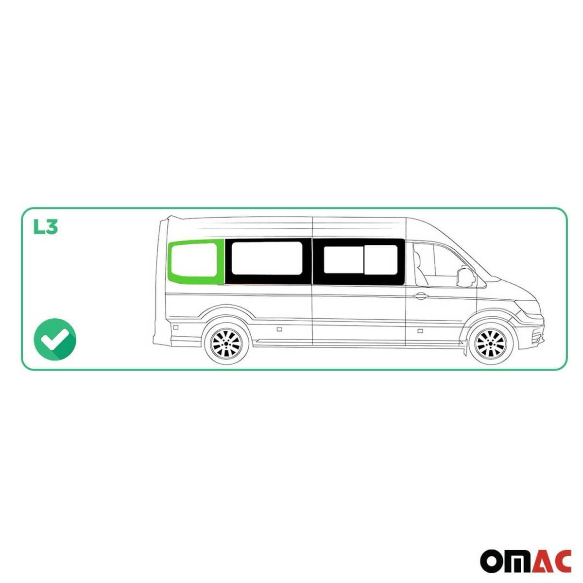 OMAC Seitenfenster Seitenscheibe MAN TGE L3 ab Bj. 2017 Mitte Rechts - A050827