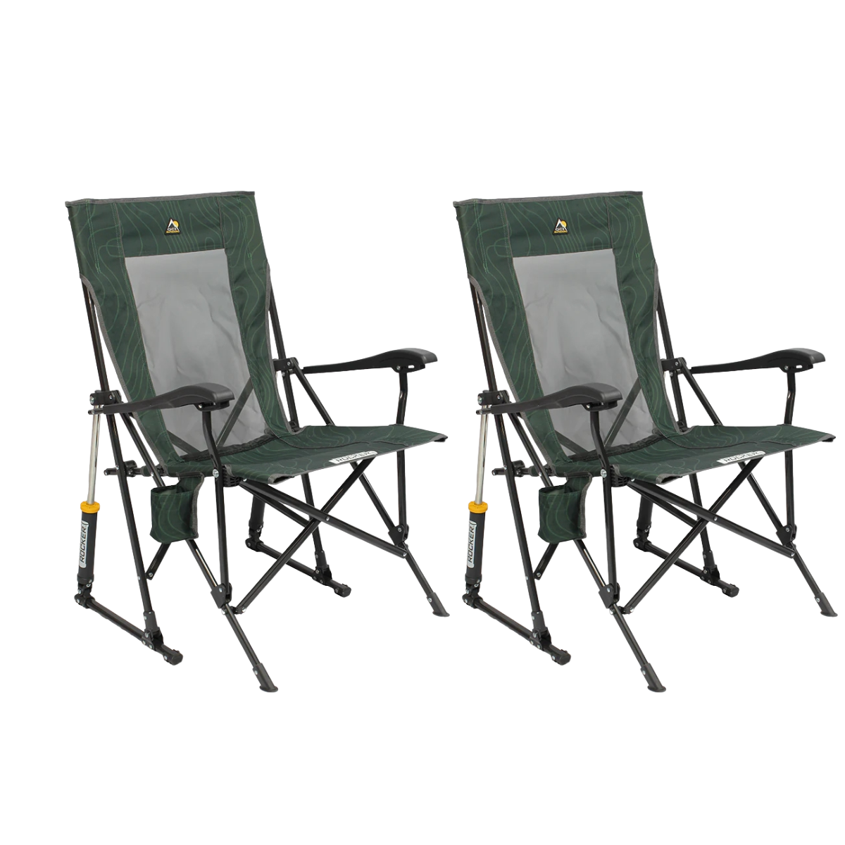 Set GCI faltbarer Schaukelstuhl RoadTrip Rocker Hunter Topo 2 Stuehle - 376286