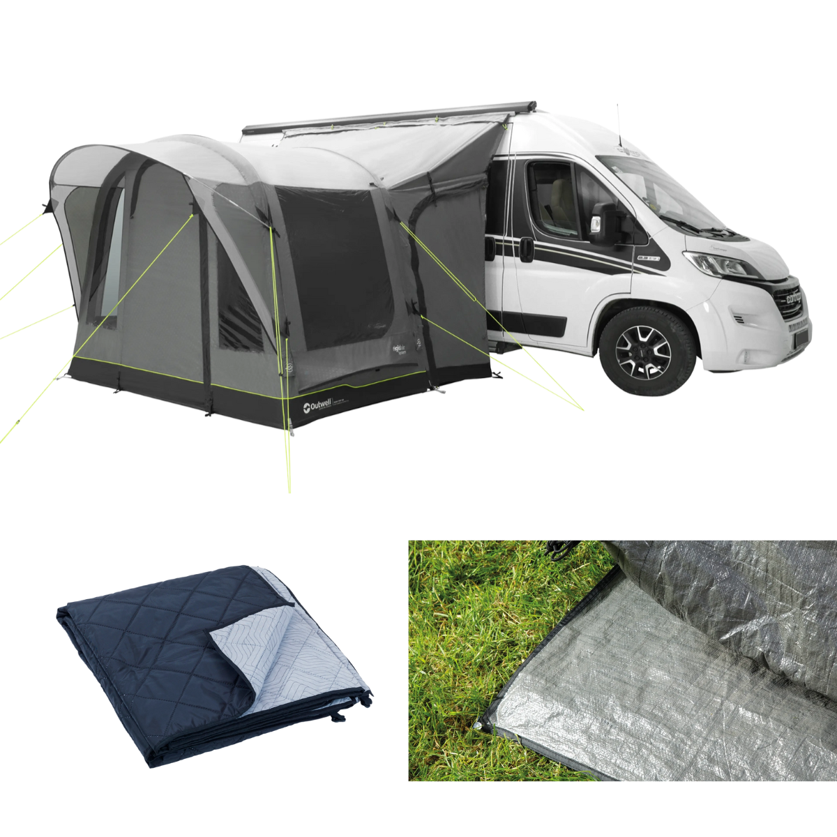 Outwell aufblasbares Busvorzelt Santa Monica Air- Anbauhoehe 240-270 cm inkl. Teppich und Unterlage - 111558