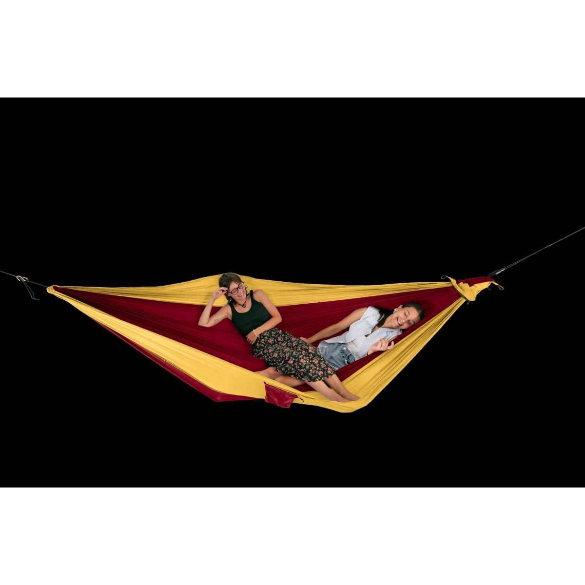 TICKET TO THE MOON King Size Hammock Haengematte Burgundy - Dark Yellow inkl. Nautical Ropes - TMK3437 TMROPE