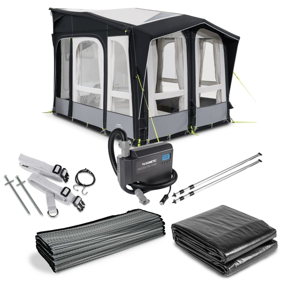 DOMETIC aufblasbares Vorzelt Club AIR Pro 260 x 275 cm Anbauhoehe 265-295 cm - CampingFactory-Exklusiv-Edition