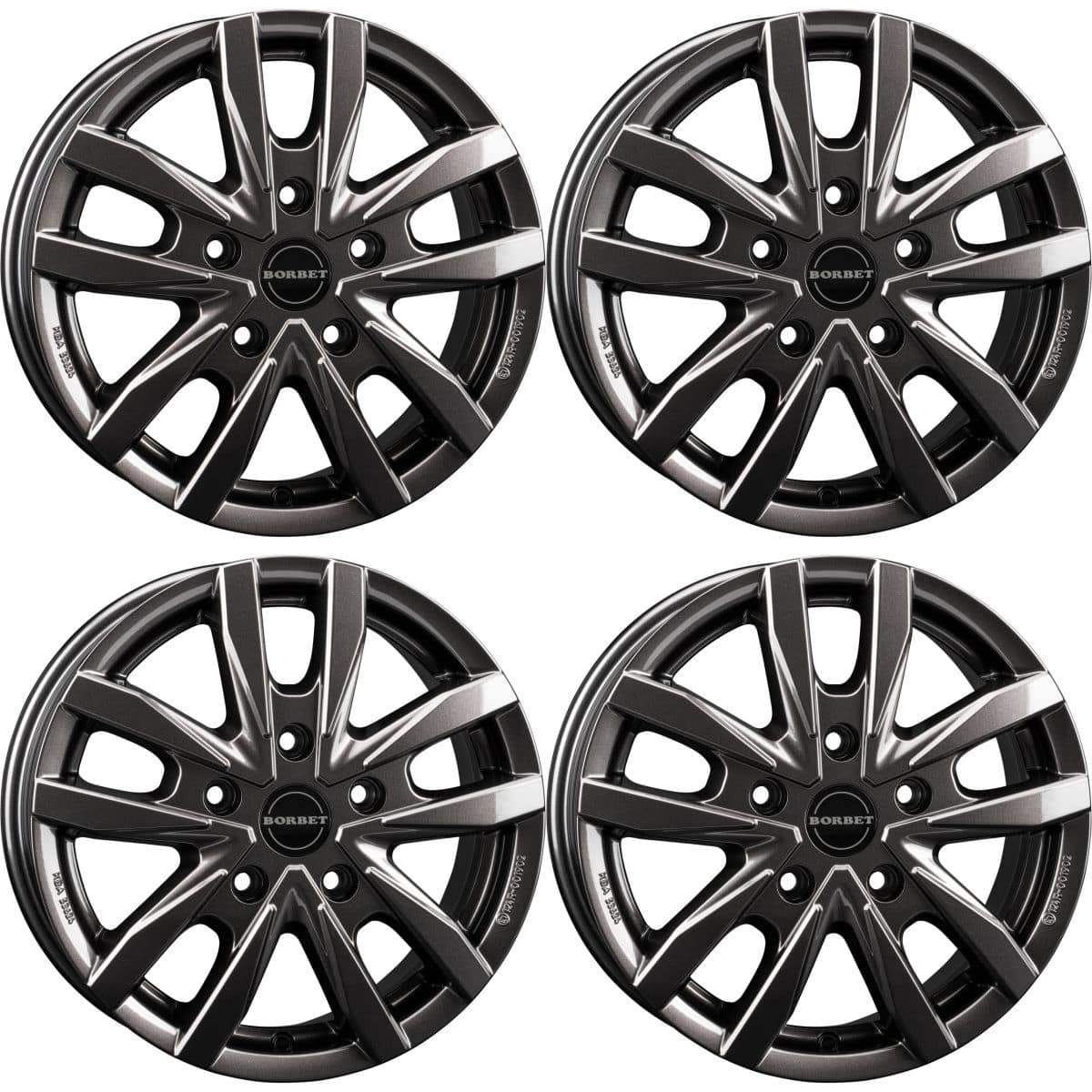 BORBET Alufelge CW5 mistral anthracite glossy 16 Zoll fuer VW Crafter-MAN TGE ab Bj. 07-18 4er-Set - CW5 65660120565-1MAG-T