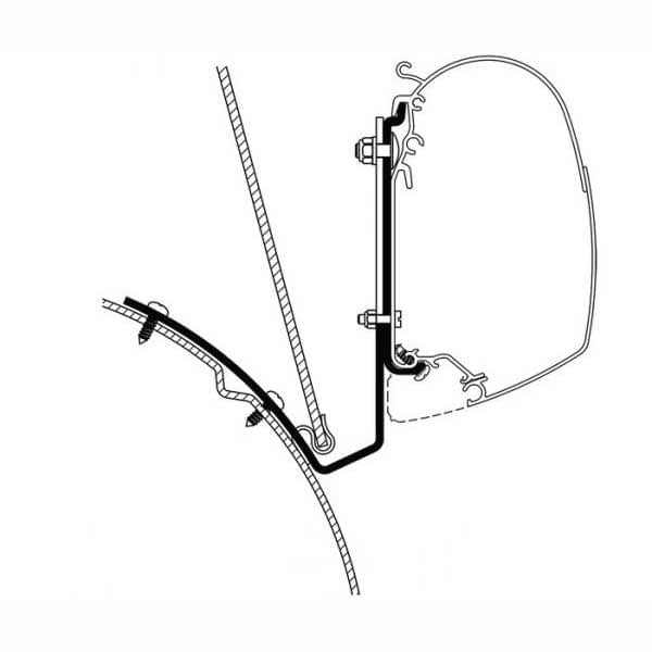 THULE Adapter Kit VW T4 Liftroof für Markise 4200 THULE Adapter Kit VW T4 Liftroof fuer Markise 4200