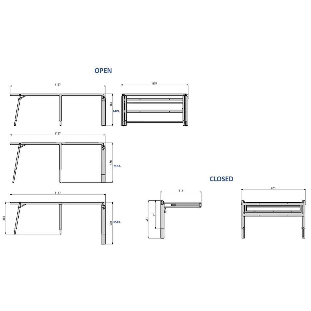 CTA Easy Bed Klappbett-Mechanismus mit Teleskopbeinen Art-Nr. 9SC0132000V01