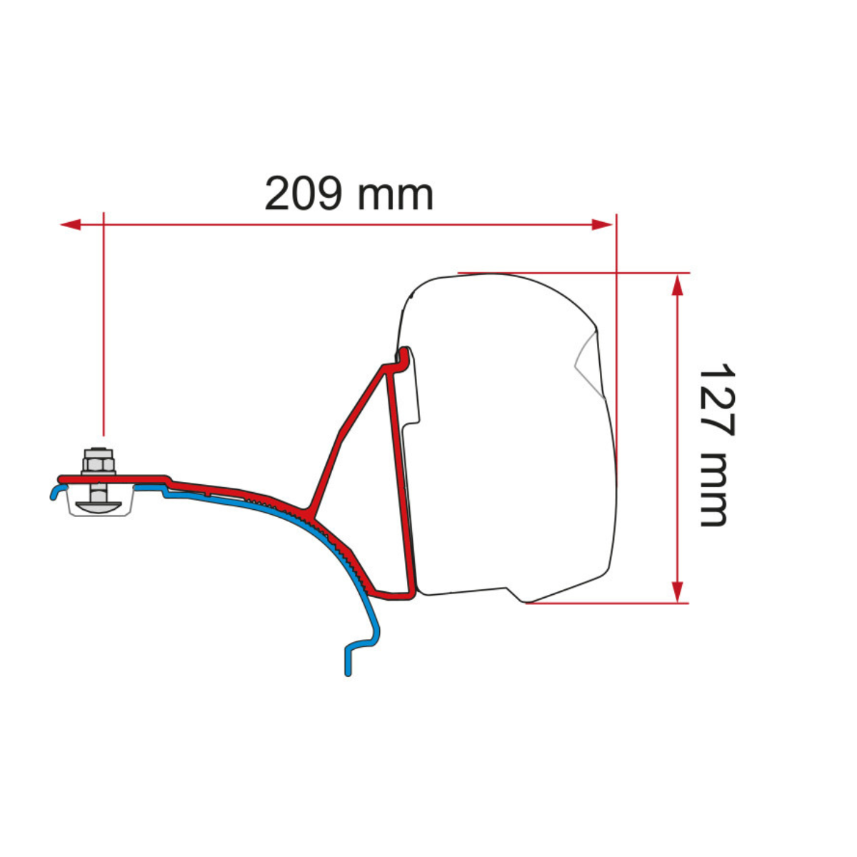 FIAMMA Adapter Kit Deep black VW T5 T6 mit C-Schiene fuer Markise F43 98655A686 - 98655A686