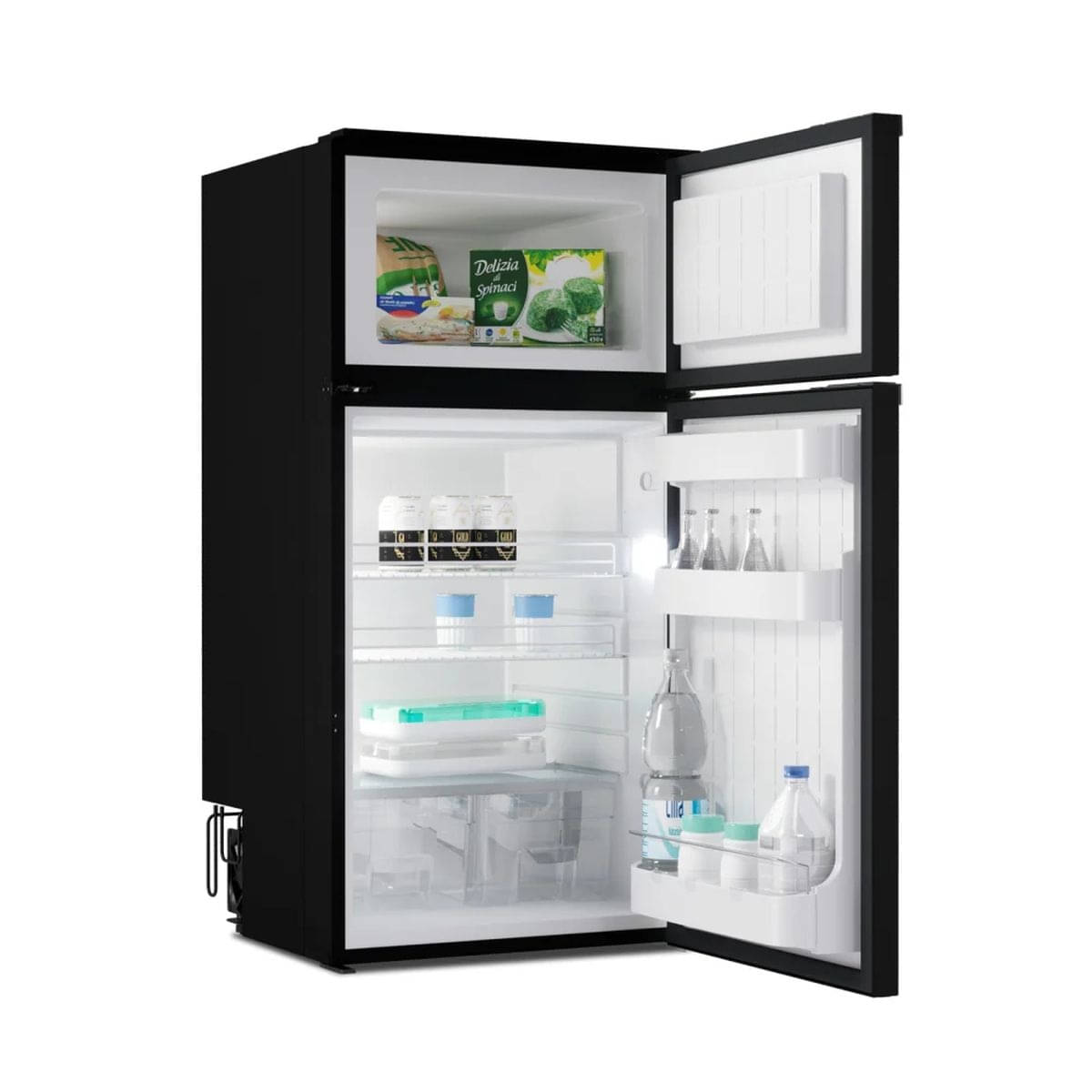 VITRIFRIGO Kompressor-Kuehl-Gefrier-Kombination DP150i CHR 12-24 V 150 L mit Gefrierfach Schwarz