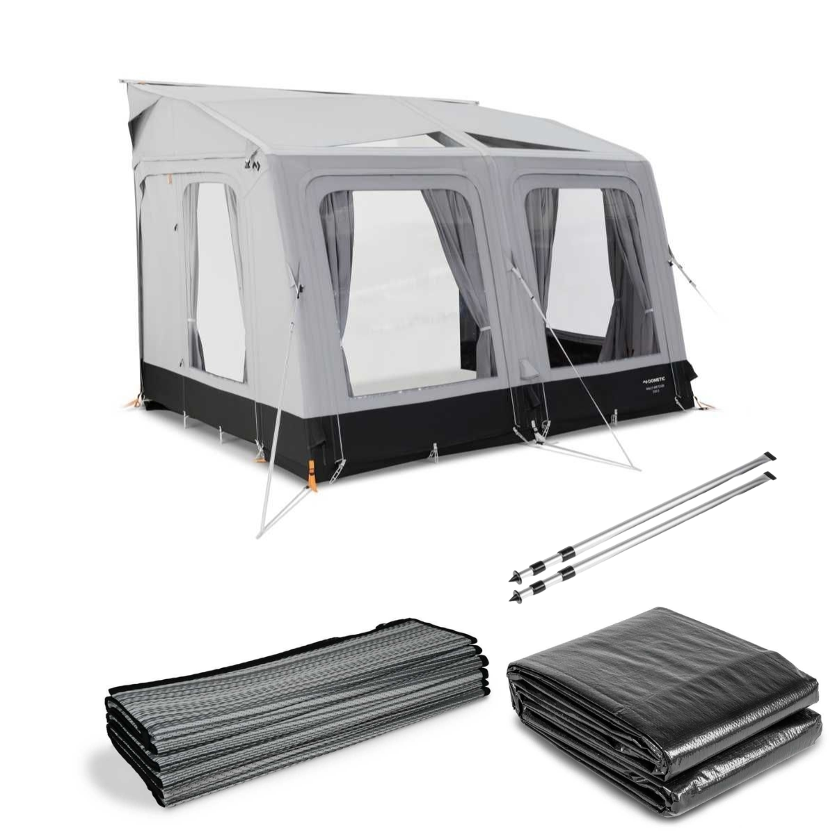 DOMETIC aufblasbares Vorzelt Rally AIR Tour 260S- 260 x 250 cm- Anbauhoehe 235-265 cm - CampingFactory-Starter-Edition