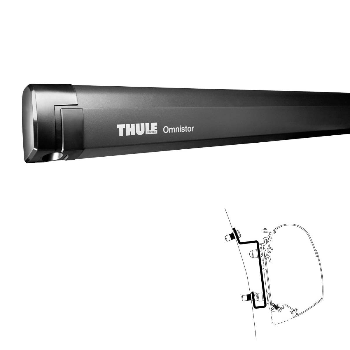 THULE Markise 5200 Mystic grau 350 cm Gehäuse anthrazit inkl. Adapter Ford Transit L3H3 Thule Omnistor 5200 -3-52x2.50- - 301223 - Markise THULE Omnistor 5200 Mystic grau 350 cm Gehaeuse anthrazit