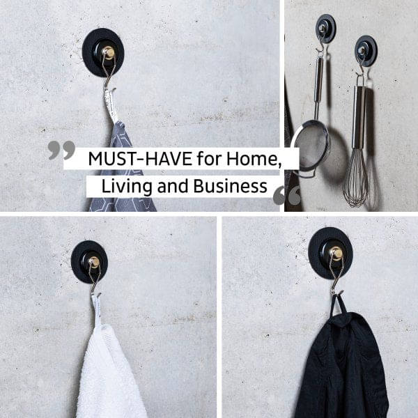 SILWY Magnet Haken THE ONE inkl. Metall Nano Gel Pad BLACK H000-14GA-1