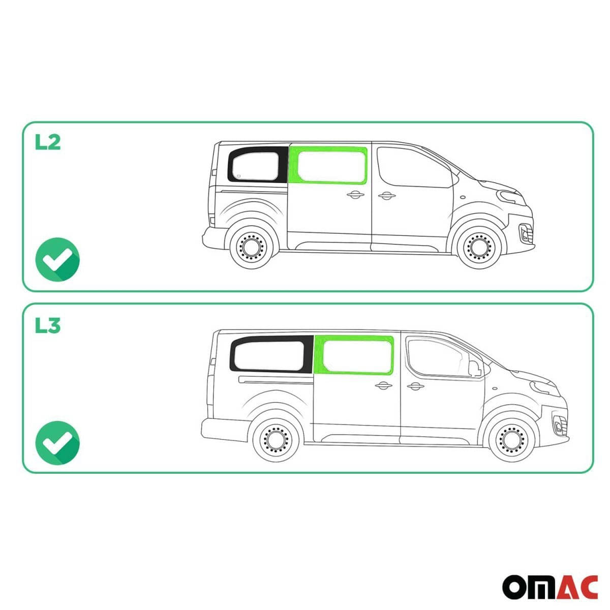 OMAC Seitenfenster Seitenscheibe Citroen Jumpy L2/L3 ab Bj. 2017 Schiebetür Rechts OMAC Seitenfenster Seitenscheibe Citroen Jumpy L2-L3 ab Bj. 2017 Schiebetuer Rechts - 5726405M-1FSFR