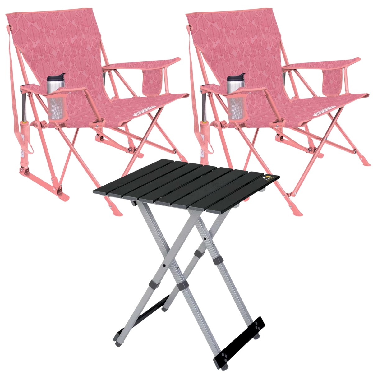 Set GCI Tisch Camp Table 20 & 2 Schaukelstühle Kickback Rocker Leaf Soft Pink Set GCI Tisch Camp Table 20 - 2 Schaukelstuehle Kickback Rocker Leaf Soft Pink - 410330 39126