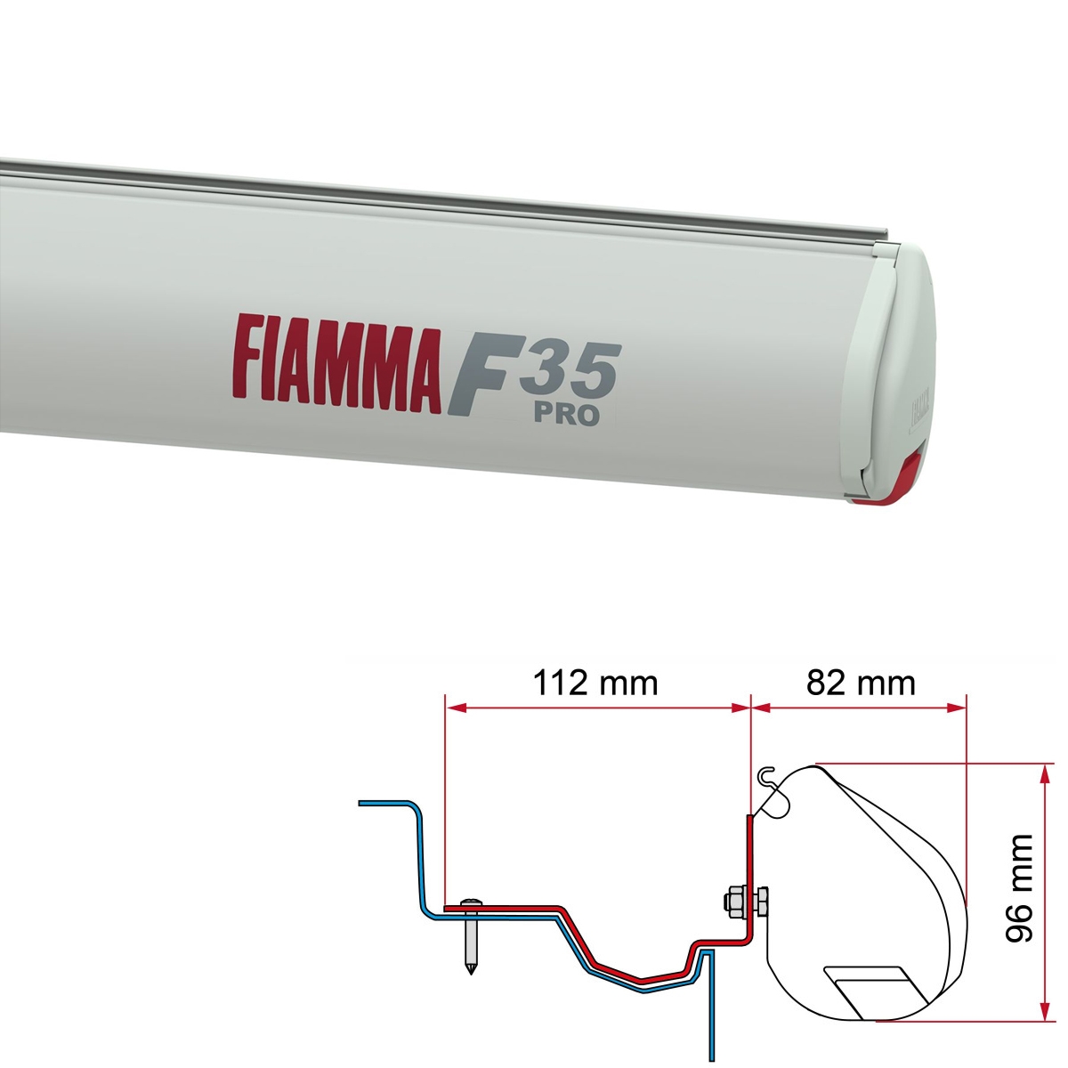 Markise FIAMMA F35 Pro Royal grey 270 cm Gehaeuse titanium inkl- Adapter Ford Custom V710 ab Bj. 2023 H1L2 Groupe Rapido