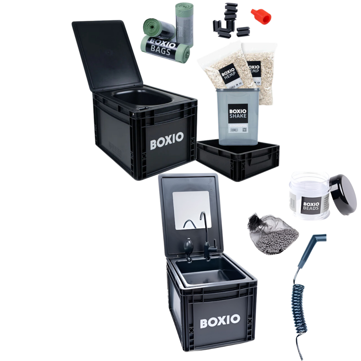 BOXIO TOILET MAX+ Trenntoilette + BOXIO WASH PLUS mobiles Waschbecken BOXIO TOILET MAX- Trenntoilette - BOXIO WASH PLUS mobiles Waschbecken