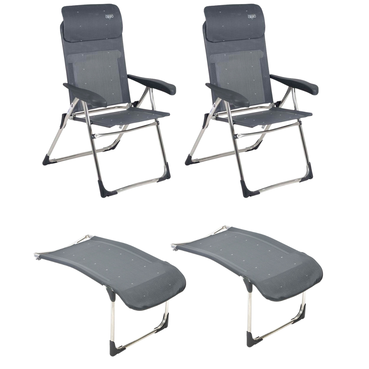 CRESPO Campingstuhl Classic Compact AL/213-C-40 anthrazit & Beinauflagen R/215-M 2er-Set CRESPO Campingstuhl Classic Compact AL-213-C-40 anthrazit - Beinauflagen R-215-M 2er-Set - 1104970 1104890