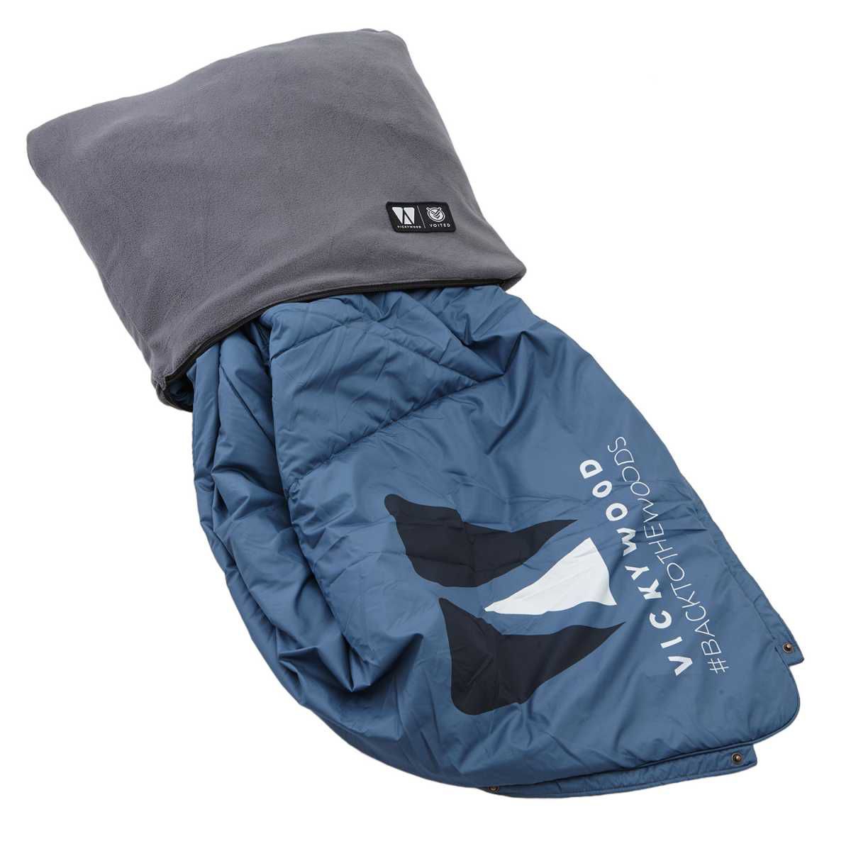 VICKYWOOD Fleece Decke Montain Blue - VW-BT-FL-01