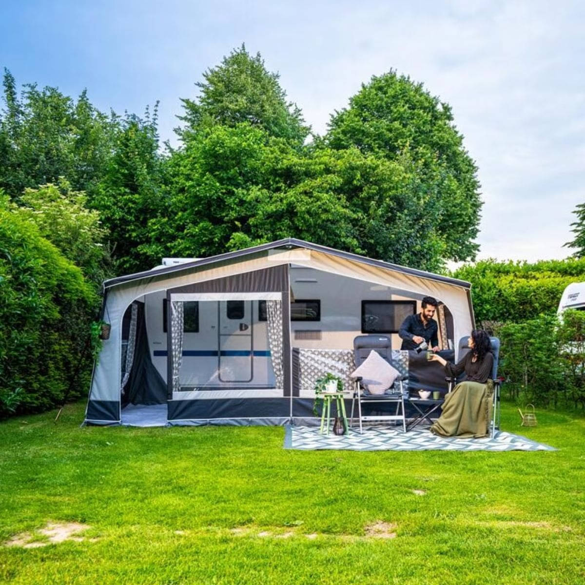 DOREMA Wohnwagen-Vorzelt MONZA- Gr. 10- Umlauf 875-900 cm- Tiefe 240 cm- 25 mm Stahlgestaenge - 4210 - S25 241 34 PG