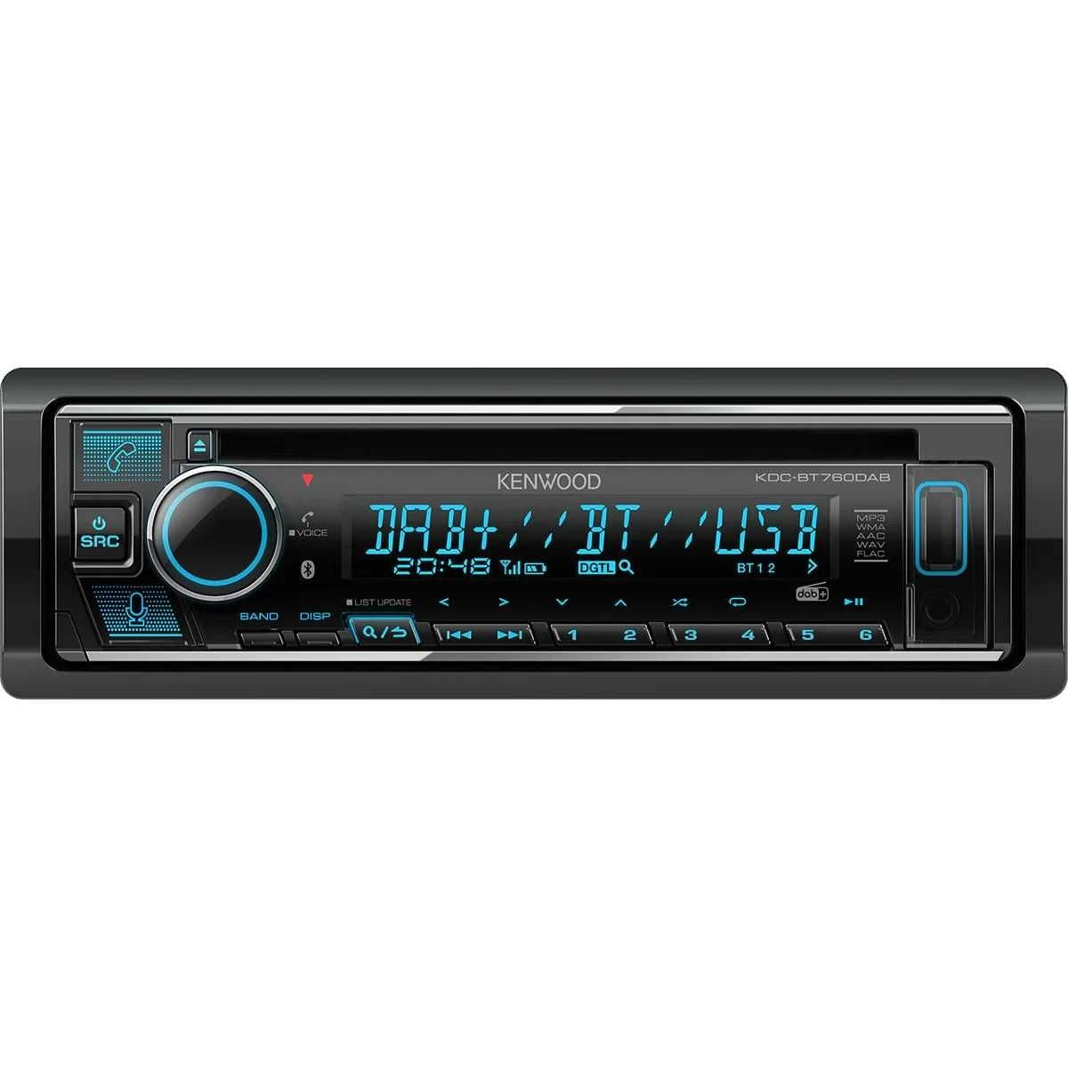 KENWOOD 1-DIN Autoradio mit CD-Laufwerk und umschaltbarer Beleuchtung KDC-BT760DAB