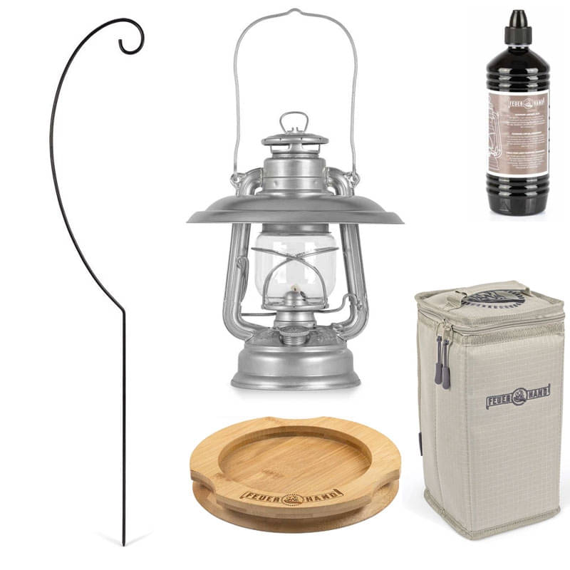 FEUERHAND Sturmlaterne 276 Zinc Plated Premium-Set 3.0