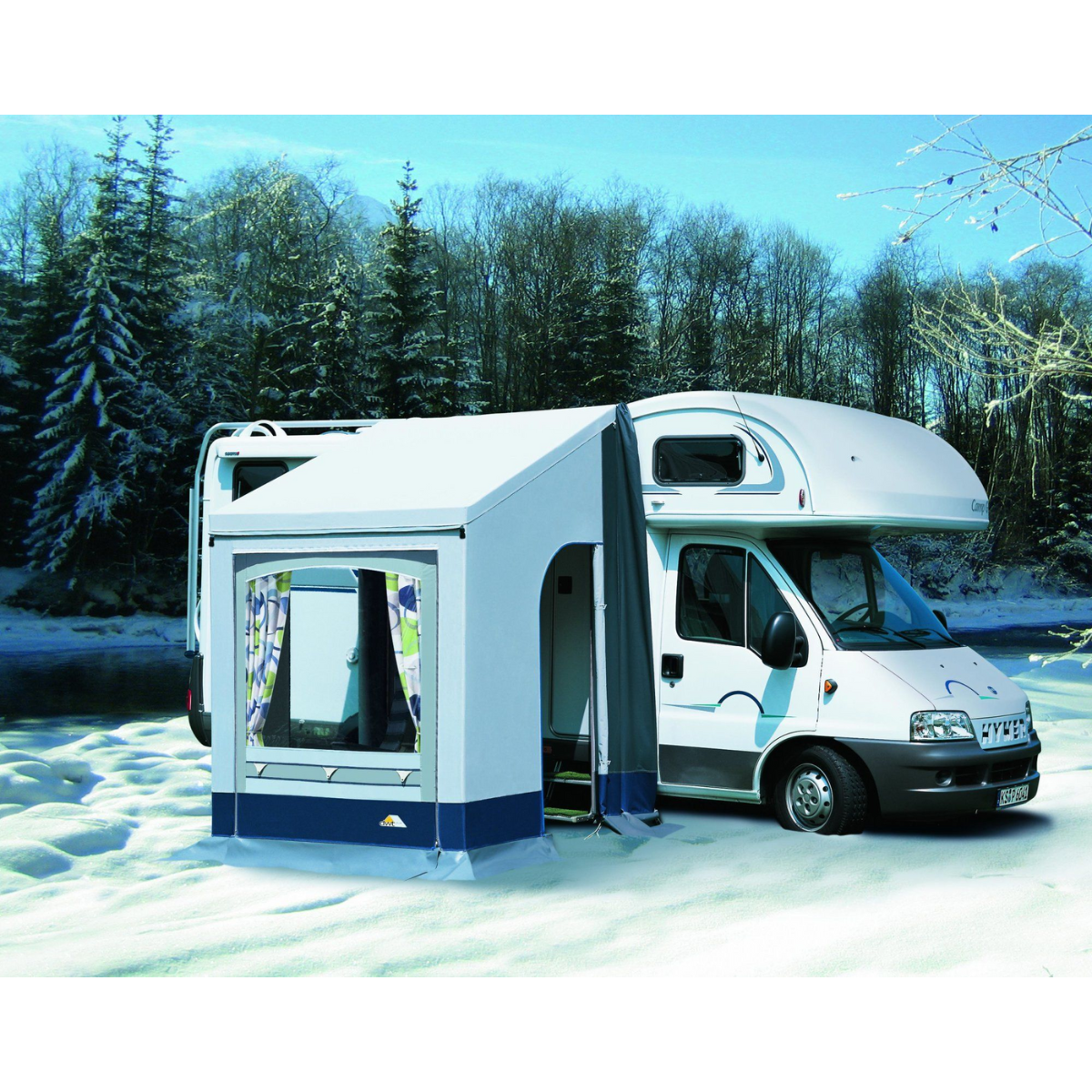 DWT Reisemobil-Vorzelt GLOBUS PLUS 180 x 180 cm mit 25 mm Stahlgestaenge - 2110810