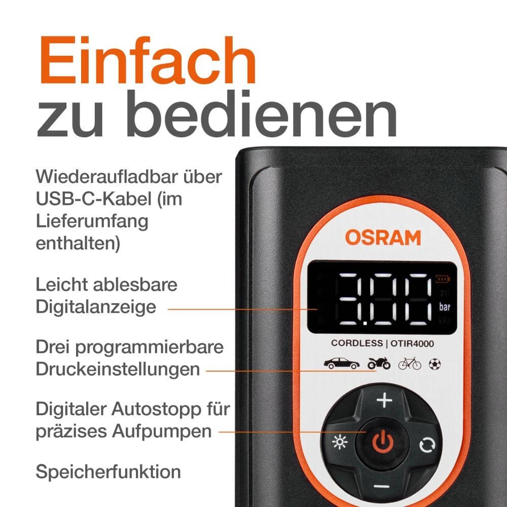 OSRAM TYREinflate 4000 Reifenpumpe - OTIR4000