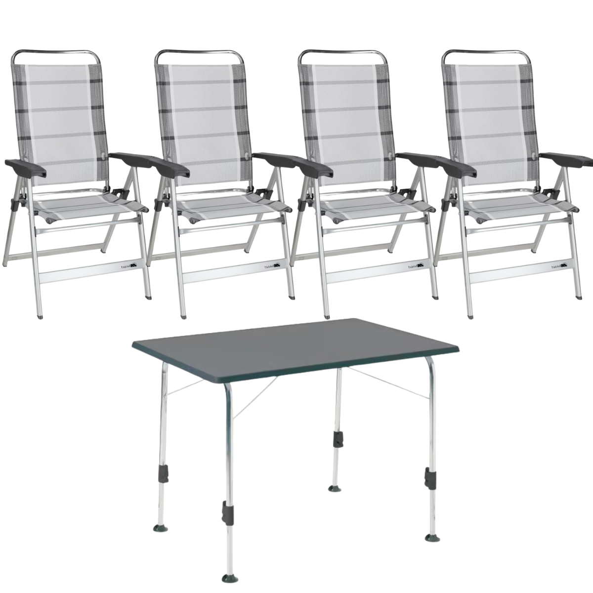 DUKDALF Stuhl Dynamic silber anthrazit 4er-Set - Tisch STABILIC III 115x70 cm anthrazit - 41-00-0649-4 40-24-1157.4