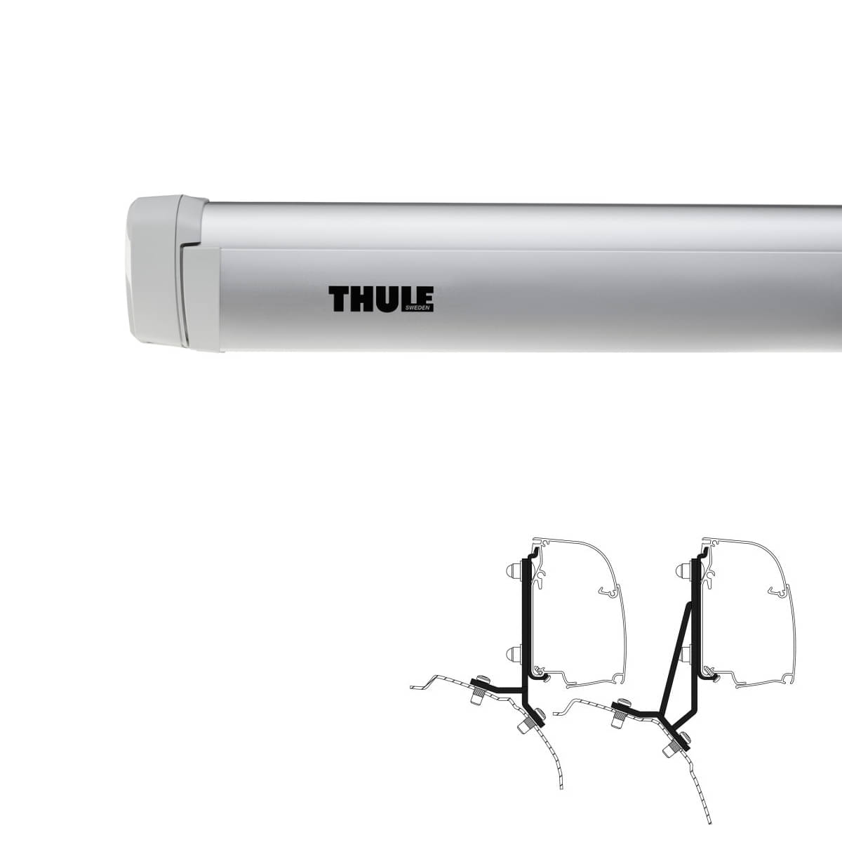 THULE Omnistor Markise 4200 Gehaeuse eloxiert Tuch Mystic grau 260 cm - 302810