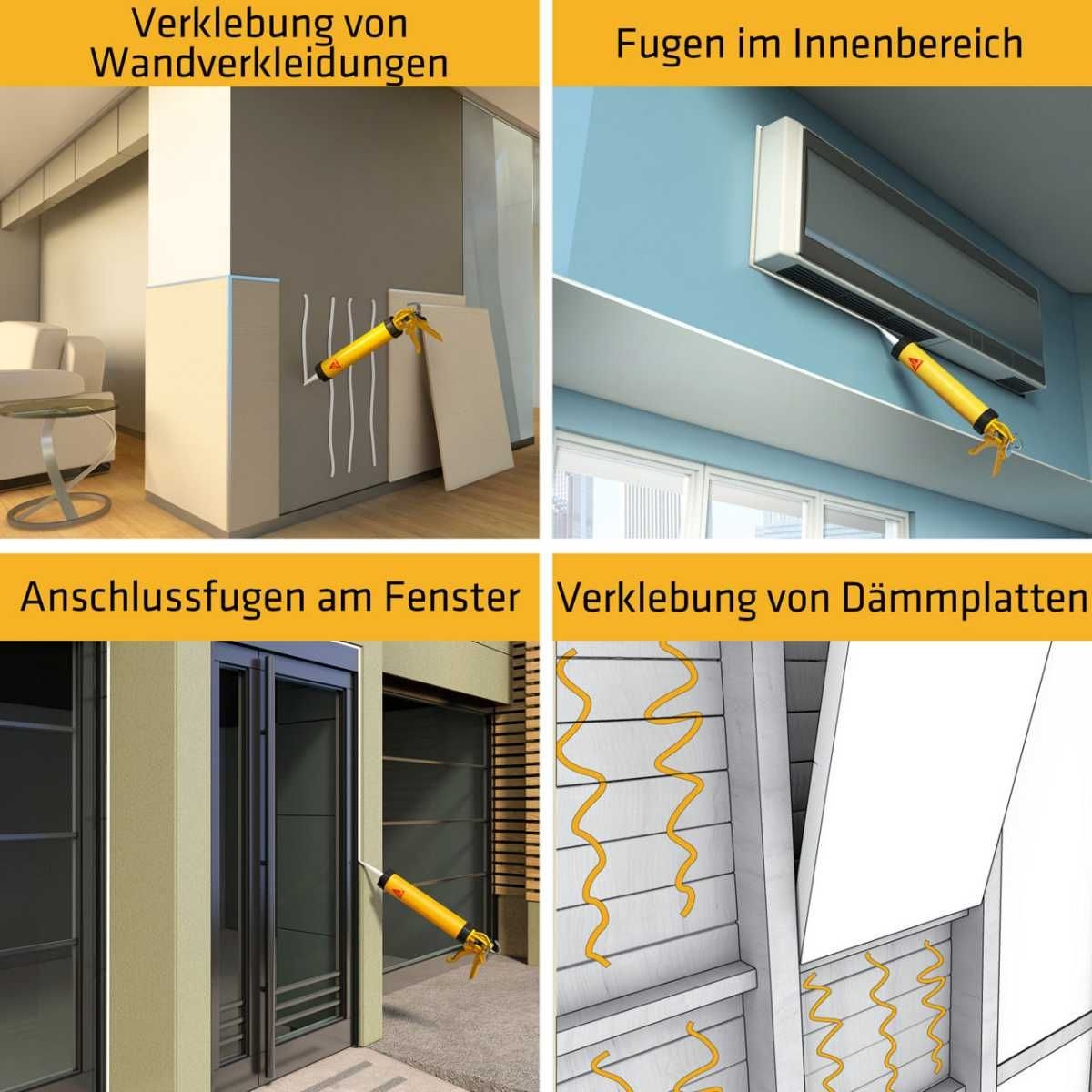 SIKA Kleb- und Dichtstoff Sikaflex - 111 Stick - Seal 290 ml - 582503