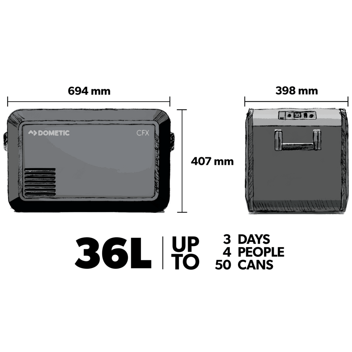 DOMETIC CoolFreeze CFX3 35 Kompressor Kuehlbox 12-24-230 V 36 L - 9600025324