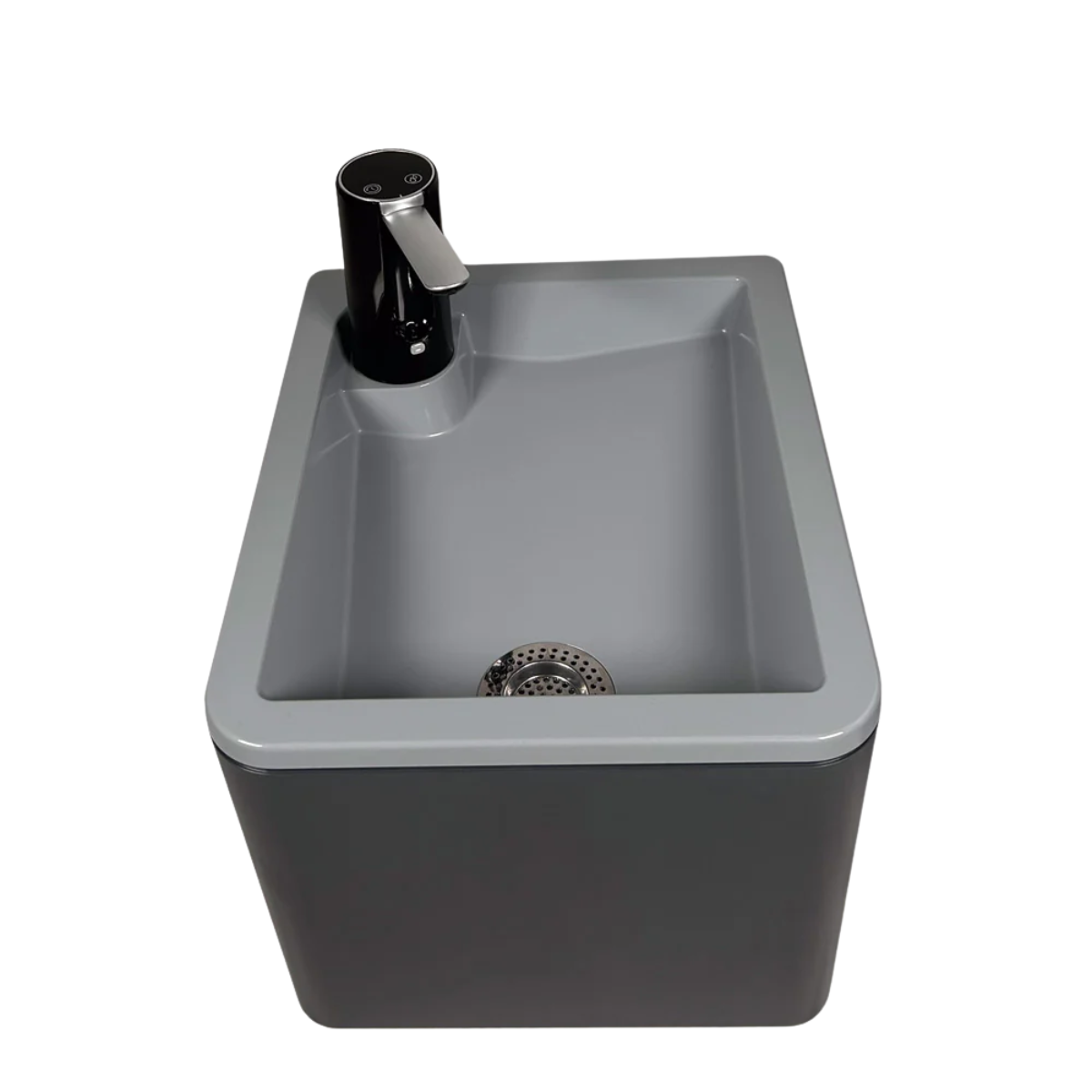 TRELINO Splash Premium - Waschbecken Groesse S Anthrazit mit magnetischen Holzdeckel - T6-01022