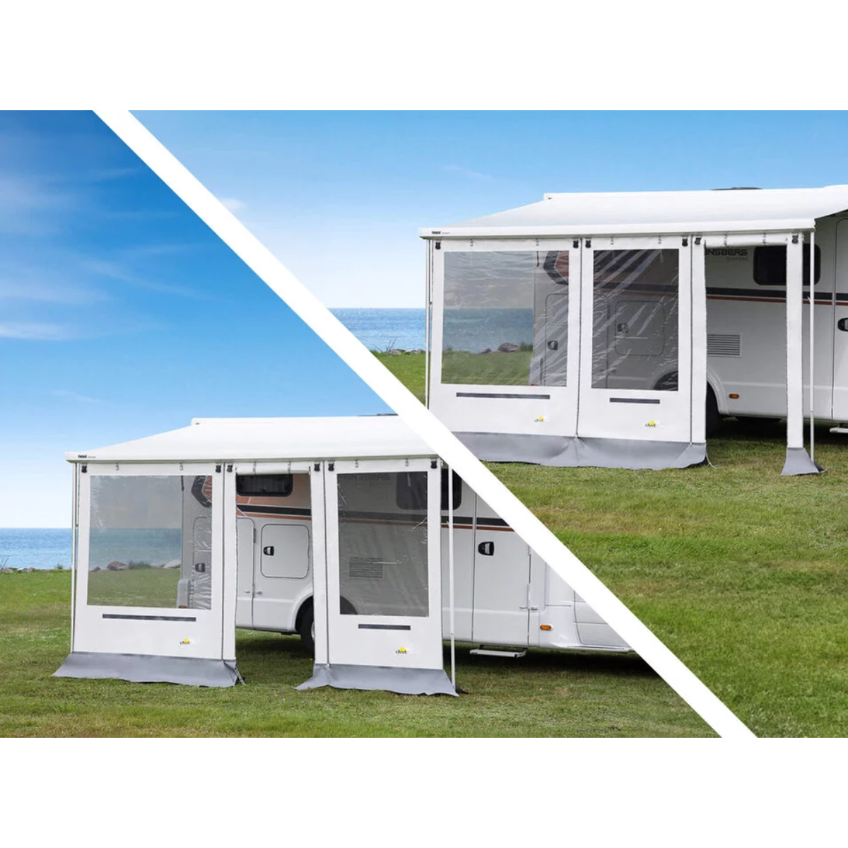 DWT Markisenzelt RAIN OUTSIDE Vorderwand mit Tuer 100 cm- Hoehe 190-210 cm - 16502101