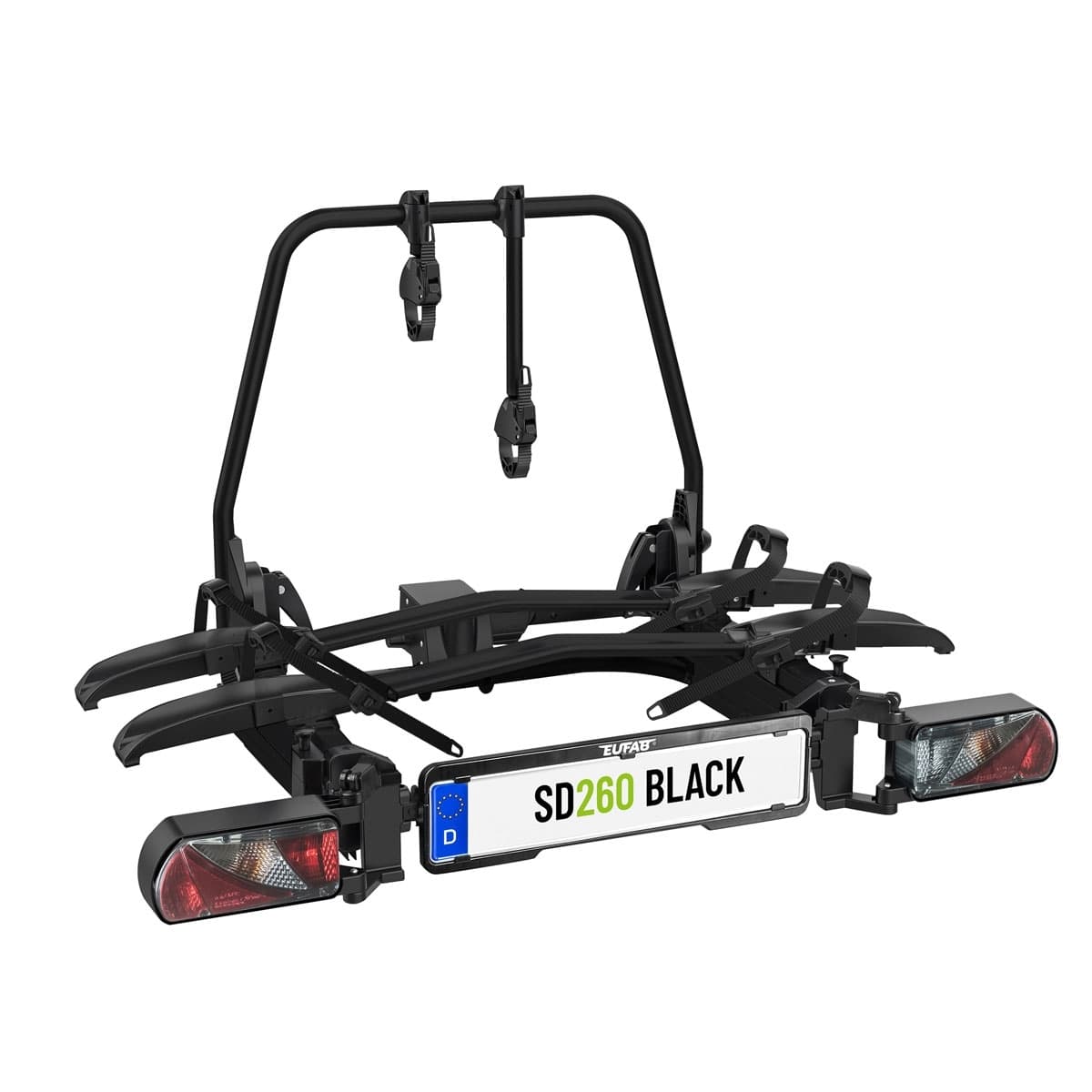 EUFAB SD260 Fahrradträger black ausziehbar für 2 Räder Hecktüren Version 2026 EUFAB SD260 black Fahrradtraeger ausziehbar fuer 2 Raeder Hecktueren Version 2026 - 11655